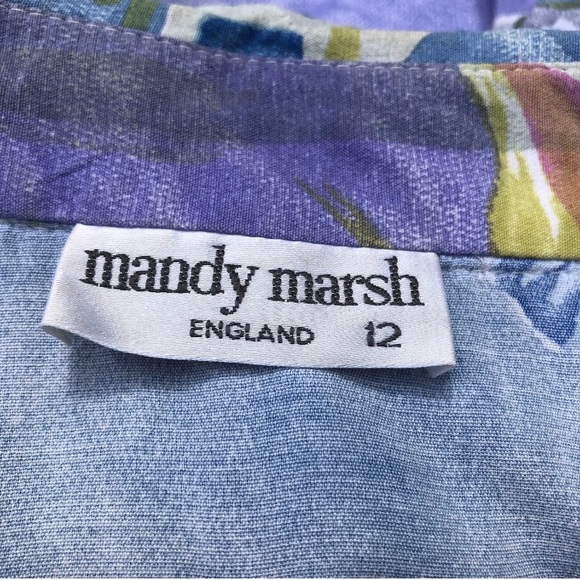 Vintage Midi Blouson Dress Light Blue Wacky 80's Plus Size 14/16 Secretary Belt - Picture 8 of 8